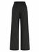 [Prévente] Pantalon à Taille Haute Tricoté à Fines Rayures Jambes Larges Noir Années 1930
