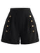 [Prévente] Short Noir Taille Haute Double Boutonnage Années 1950 2