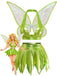 3PCS Costume Fée Princesse Vert avec Ailes Années 1950