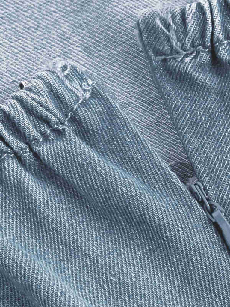 Robe Bleu Bretelles Fines Corset Denim Années 1950