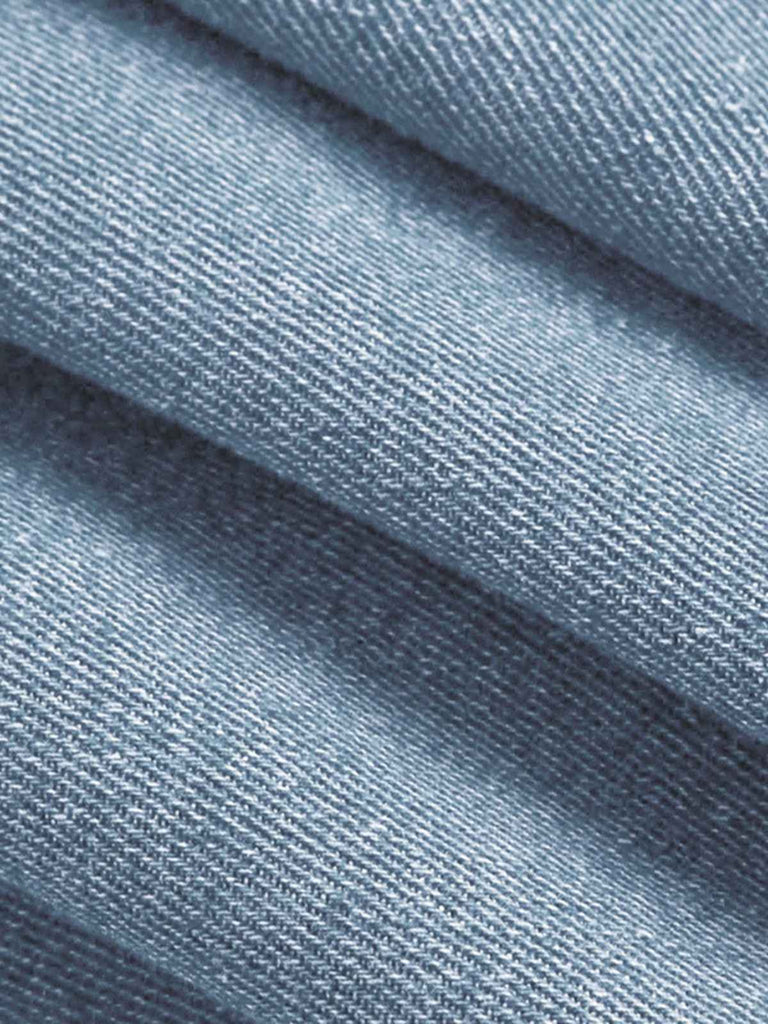 Robe Bleu Bretelles Fines Corset Denim Années 1950