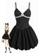 [Prévente] Robe Noir à Pois Col V Bretelles Fines Tutu Années 1960