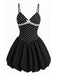 [Prévente] Robe Noir à Pois Col V Bretelles Fines Tutu Années 1960 2
