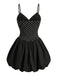 [Prévente] Robe Noir à Pois Col V Bretelles Fines Tutu Années 1960 3