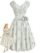 [Pre-Sale] Chartreuse 1940s Striped Vintage Classic Dress