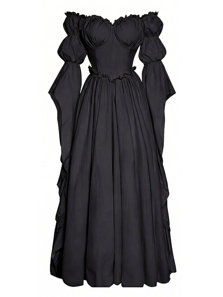 Robe Épaules Dénudées Virago Manche Taille Empire Long Années 1930