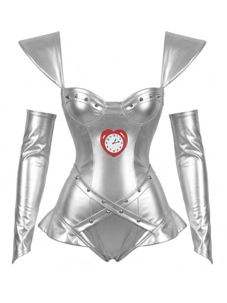 Tops Metallic Heart Clock Studded Corset Body Ensemble Années 1970