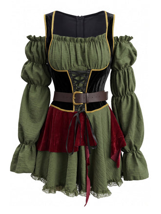 Robe Costume Pirate Halloween à Manches Virago Vert Années 1960
