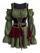 Robe Costume Pirate Halloween à Manches Virago Vert Années 1960