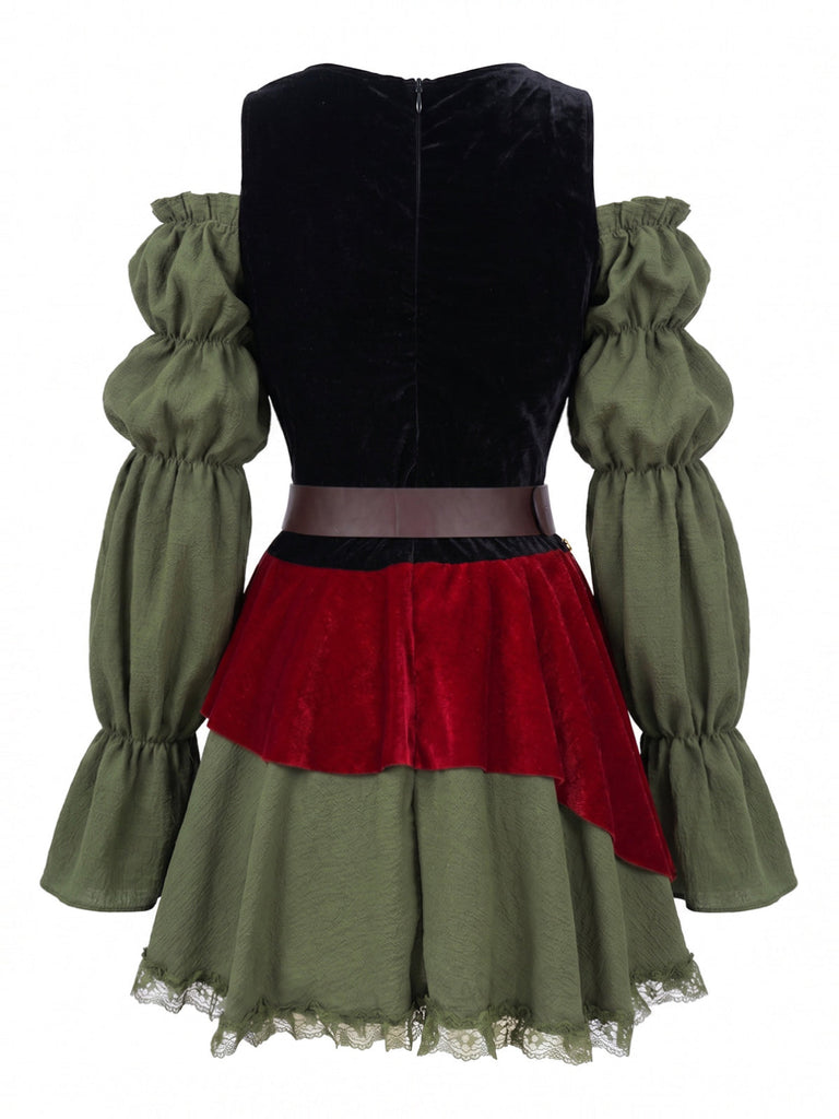 Robe Costume Pirate Halloween à Manches Virago Vert Années 1960