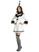 4PCS Robe Cosplay Clown Pierrot à Volants en Dentelle Noir et Blanc Années 1960