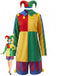 Ensemble costume de clown color block avec top, short rayé et chapeau années 1940