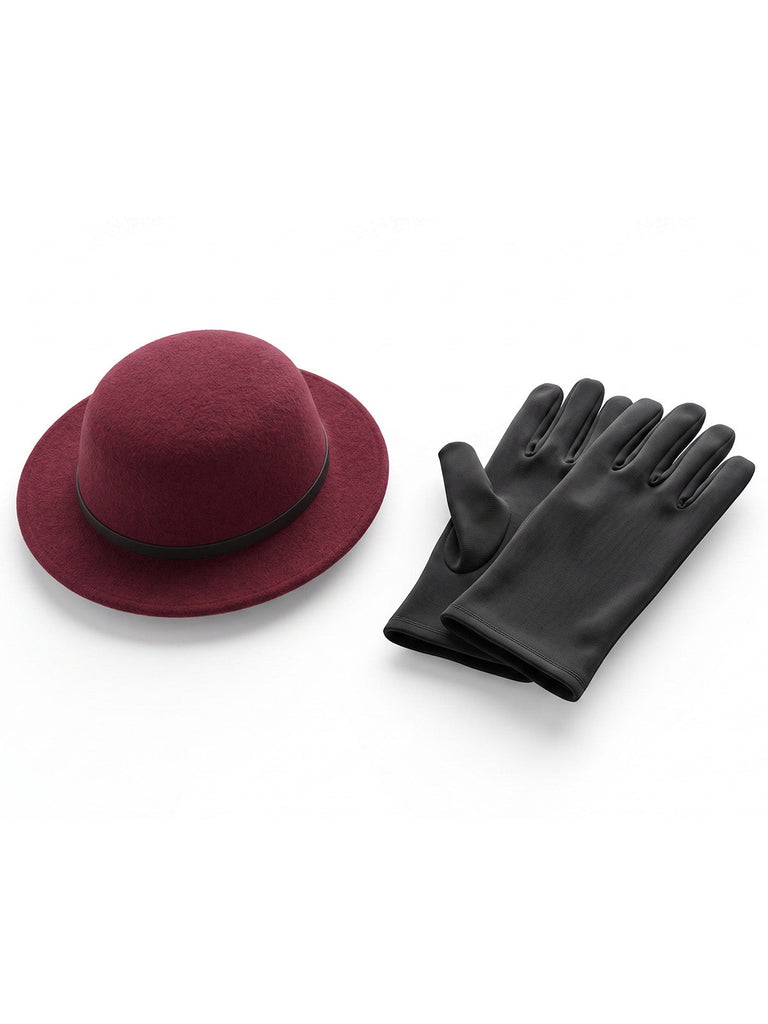 Ensemble de cosplay clown effrayant rouge pour Halloween années 1940