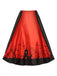 Ensemble 2PCS rouge Halloween avec robe en dentelle et tulle patchwork et cape Années 1950