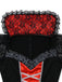 Ensemble 2PCS rouge Halloween avec robe en dentelle et tulle patchwork et cape Années 1950