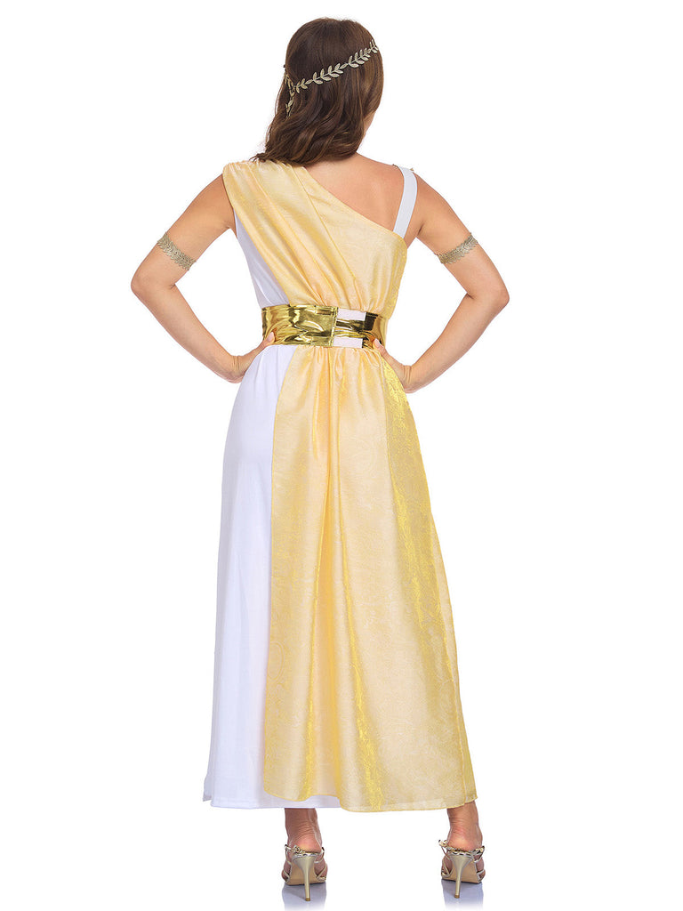 Robe Déesse Grecque Athéna à Une Épaule Abricot Années 1930