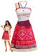 Robe Déguisement Vaiana Moiana Une Épaule Franges Années 70