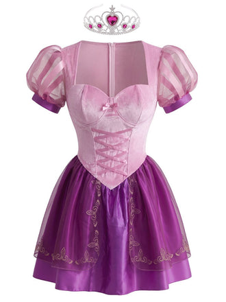 Mini-robe corset en tulle brodé couronne années 1950