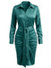Robe-chemise en satin à taille froncée et nouée années 1960 - 6