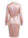Robe-chemise en satin à taille froncée et nouée années 1960 - 3
