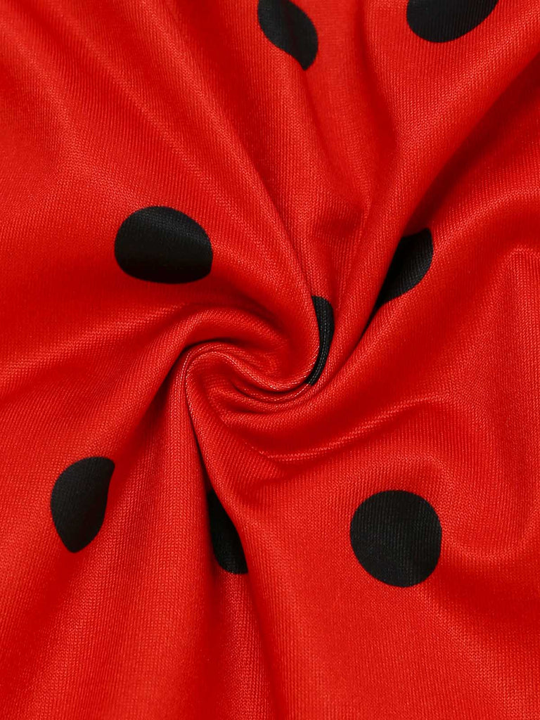 Set Robe Costume Coccinelle Halloween Rouge Années 1950