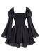 Robe Halloween Col Carré Flare Manches Ceinturé Umbrella Années 1950 7