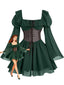 Robe d'Halloween encolure carrée et manches évasées années 50