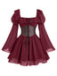 Robe d'Halloween encolure carrée et manches évasées années 50