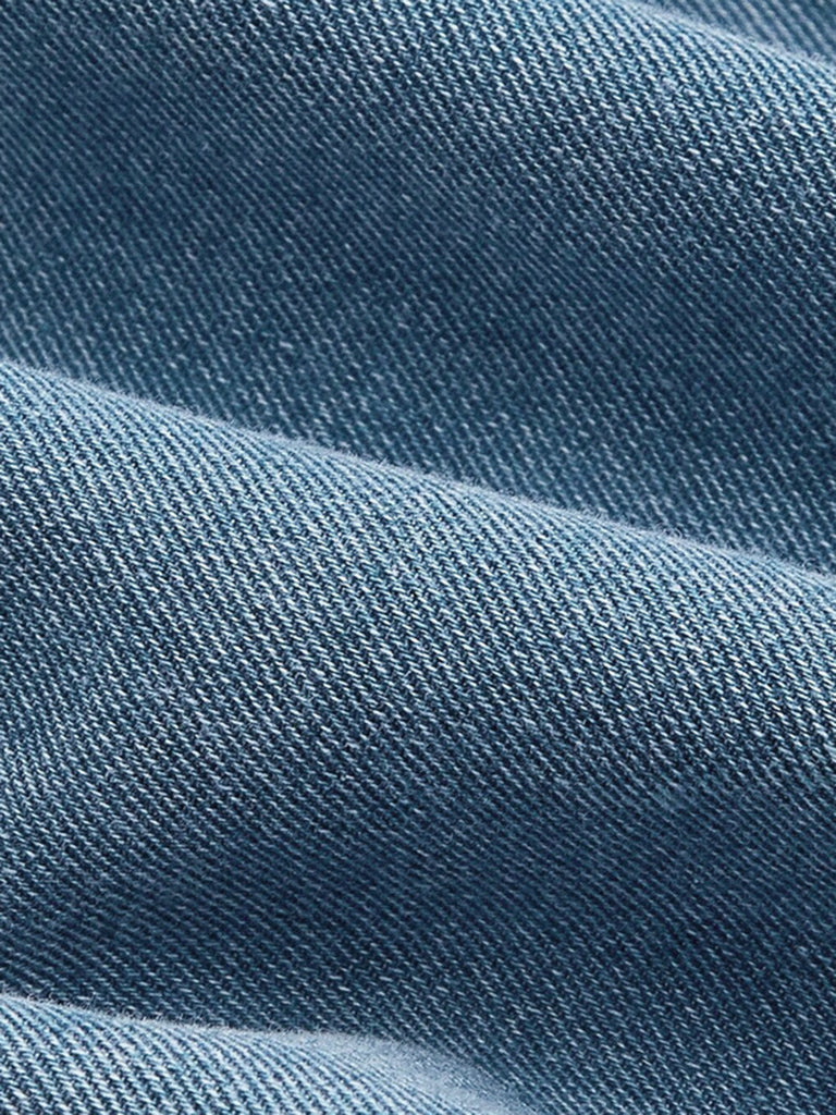Robe Bleu Dos Nu Nœud Denim Années 1950 5