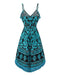 Robe caraco bohème asymétrique finitions franges années 70