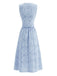 2PCS Gilet Brodé Bleu Décolleté Plongeant & Maxi Jupe Années 1950 3