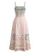 Pale Pink 1950s Floral Cami Classic Dress 2