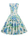 Robe Sans Manches Floral Surplis Évasé Années 1950 3