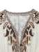 Robe Boho à Imprimé Paisley Col V et Manches Lanternes Années 1970