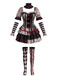 Set Costume Clown à Volants Étagés Ensanglantés Halloween Années 1960