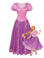 Robe Princesse Rose Violette Manches Bouffantes Costume Années 1950