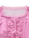Robe costume féerique rose-violet à laçage et manches bouffantes Années 1950