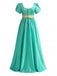 Robe Satin Col Carré Taille Empire Années 1930