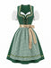 3PCS Robe Coton à Pois & Tablier Vichy & Haut Épaules Dénudées Années 1950 3