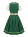 3PCS Robe Coton à Pois & Tablier Vichy & Haut Épaules Dénudées Années 1950 4