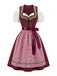 3PCS Robe Coton à Pois & Tablier Vichy & Haut Épaules Dénudées Années 1950 5