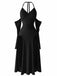 Robe Longue Gothique Dos-Nu Manches Drapées Fente Haute Années 1960 4
