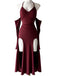 Robe Longue Gothique Dos-Nu Manches Drapées Fente Haute Années 1960 2
