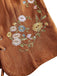 Gilet Corset Boho Marron Broderie Florale Lacé Années 1970 3