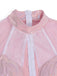 Robe Rose Col V Profond Métallique Laser Mesh Patchwork Années 1960 4