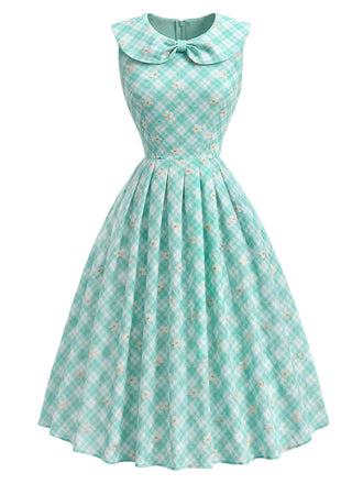 [Prévente] Robe à Col Claudine avec Poches Vert Glacé Années 1950