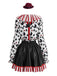 Ensemble costume de clown rouge et noir Halloween Années 1950