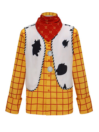 Chemise de cowgirl shérif à carreaux avec gilet pour Halloween années 1980