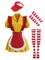 Ensemble de costume cosplay tablier rayures et volants tenue serveuse fast-food années 80