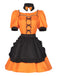 Ensemble robe de soubrette Halloween à nœud et citrouille Années 1950